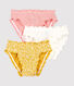 Girls' Floral Print Ruffled Organic Cotton Briefs - 3-Pack