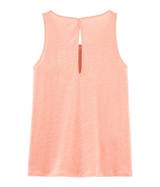 Women's iridescent linen sleeveless top ROSAKO pink/COPPER pink