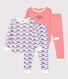 Children's Unisex Paris and Stripe Cotton Pyjamas - 2-Pack