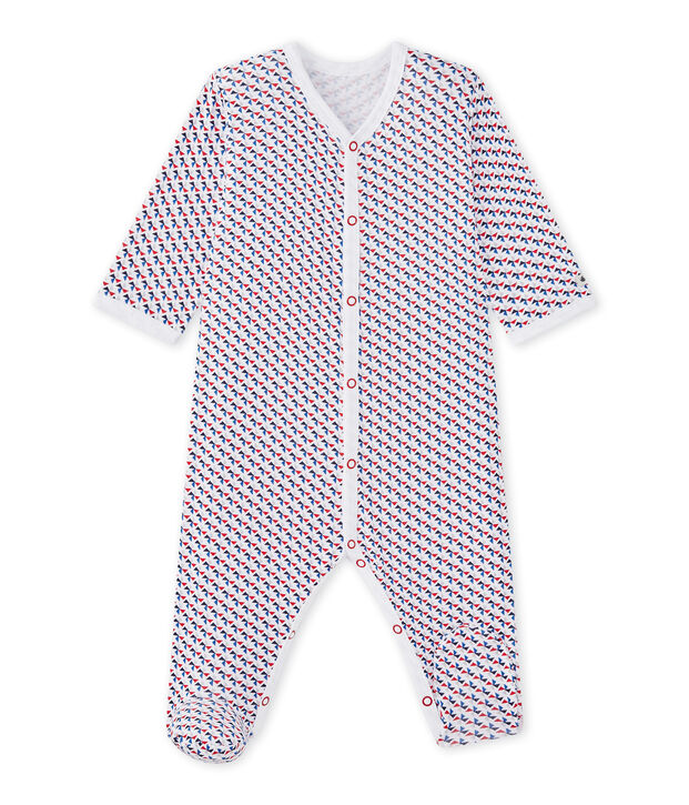 Baby boy's print sleepsuit white/multicolor