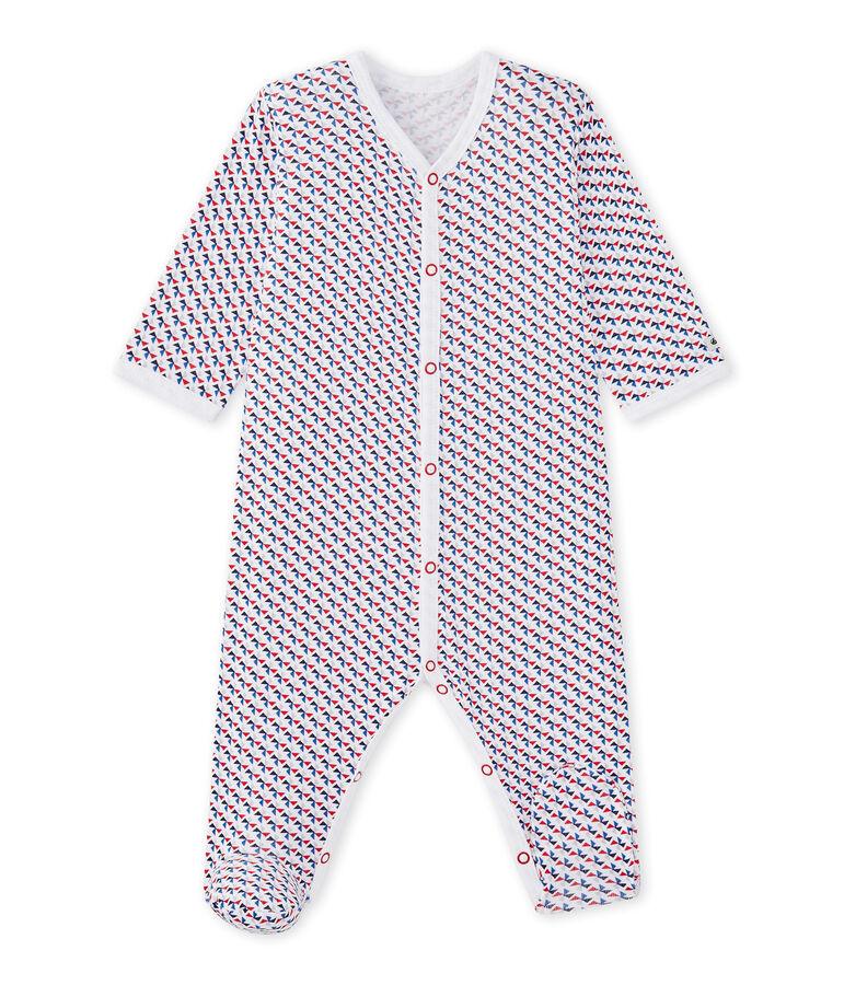 Baby boy's print sleepsuit white/multicolor