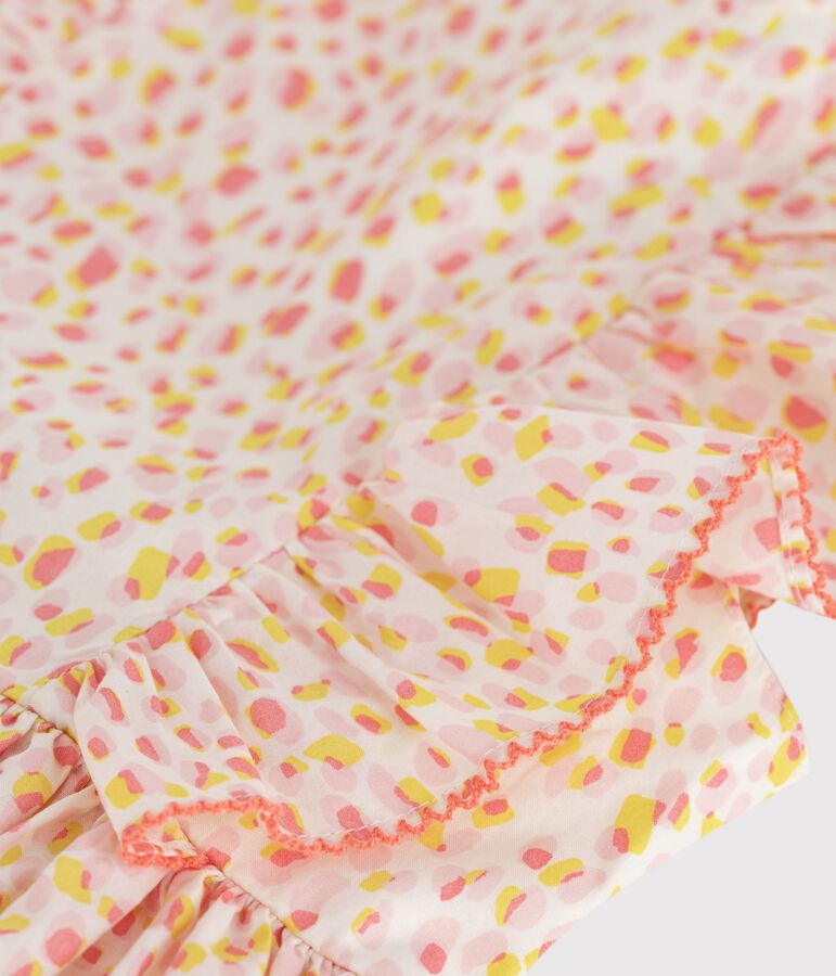 Children's sleeveless printed cotton halter-neck dress white/multicolor