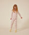 Children's brushed fleece pyjamas printed with stars and hearts SALINE pink/MULTICO white