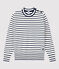 Women's Navy Cotton Jumper MARSHMALLOW white/SMOKING blue