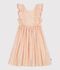 Children's sleeveless printed cotton halter-neck dress white/multicolor