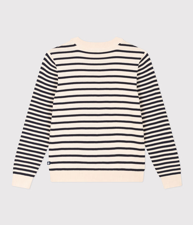 Women's Cotton Breton Top Ecru/blue