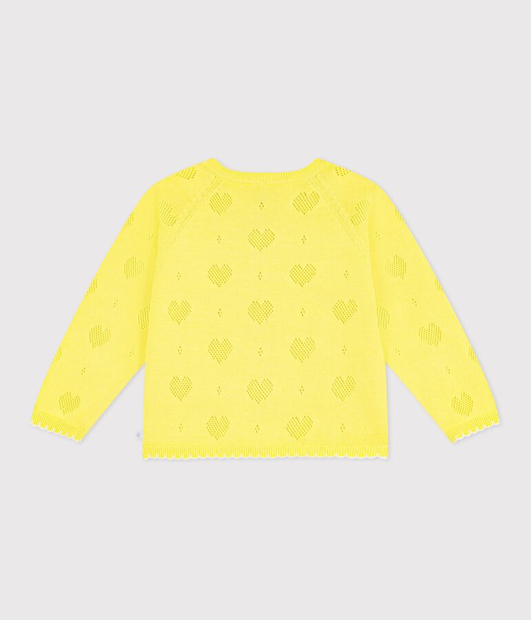 Children's plain cotton cardigan yellow