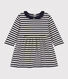 Babies' Long-Sleeved Stripy Tube-Knit Dress