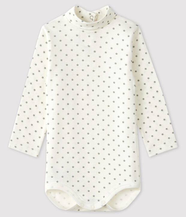 Baby boy's long-sleeved bodysuit white/grey