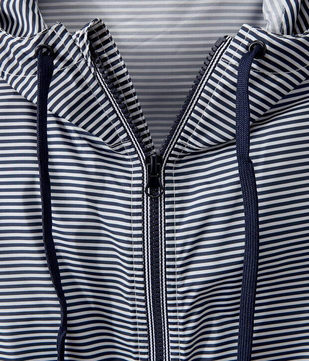 Unisex short windbreaker blue/white