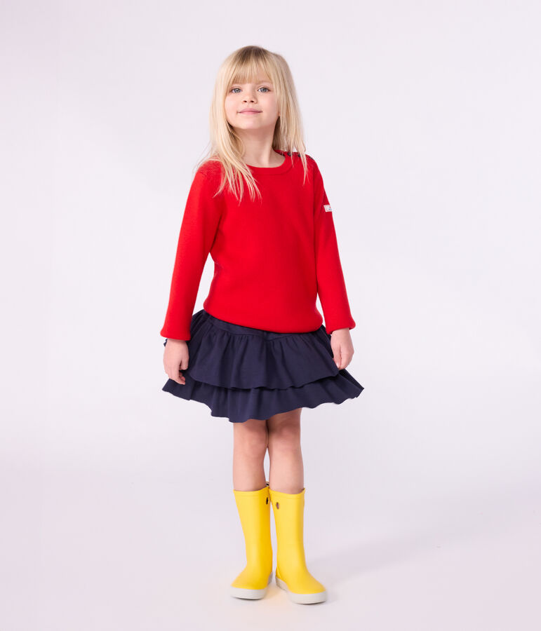 Children's plain cotton skirt blue