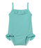 Baby girl one-piece swimsuit FLAG green/LAIT white