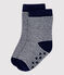 Babies' Non-Slip Socks SMOKING blue/MARSHMALLOW white