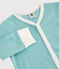 Stripy Cotton and Lyocell Sleepsuit MIROIR blue/MARSHMALLOW white