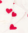 Girls' Snugfit Heart Patterned Cotton Pyjamas MARSHMALLOW white/TERKUIT red