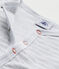 Baby boy's footless sleepsuit POUSSIERE grey/ECUME white