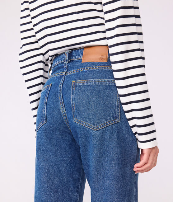 Women's straight denim trousers DENIM MOYEN blue