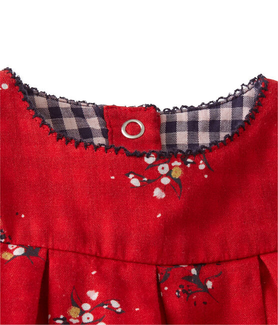 Baby girl's printed double knit dress FROUFROU red/MULTICO white