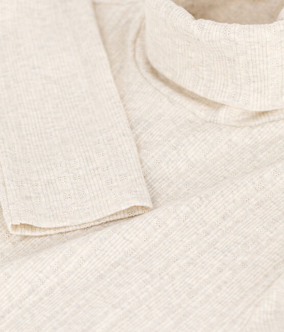 Iconic Roll Neck Patterned Knit T-shirt MONTELIMAR CHINE beige