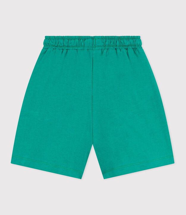 Children's Bermuda shorts in plain cotton green