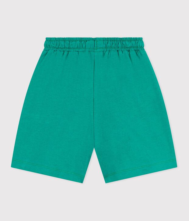 Children's Bermuda shorts in plain cotton green