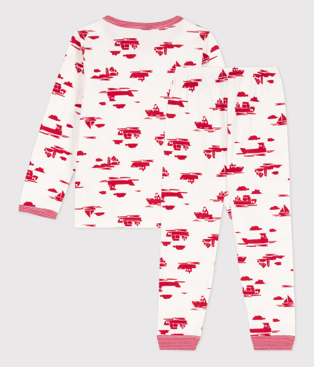 Children's Unisex Tube Knit Le Havre Pyjamas white/red