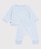 Babies' long two-piece whale print set in cotton TOUDOU blue/MILK
