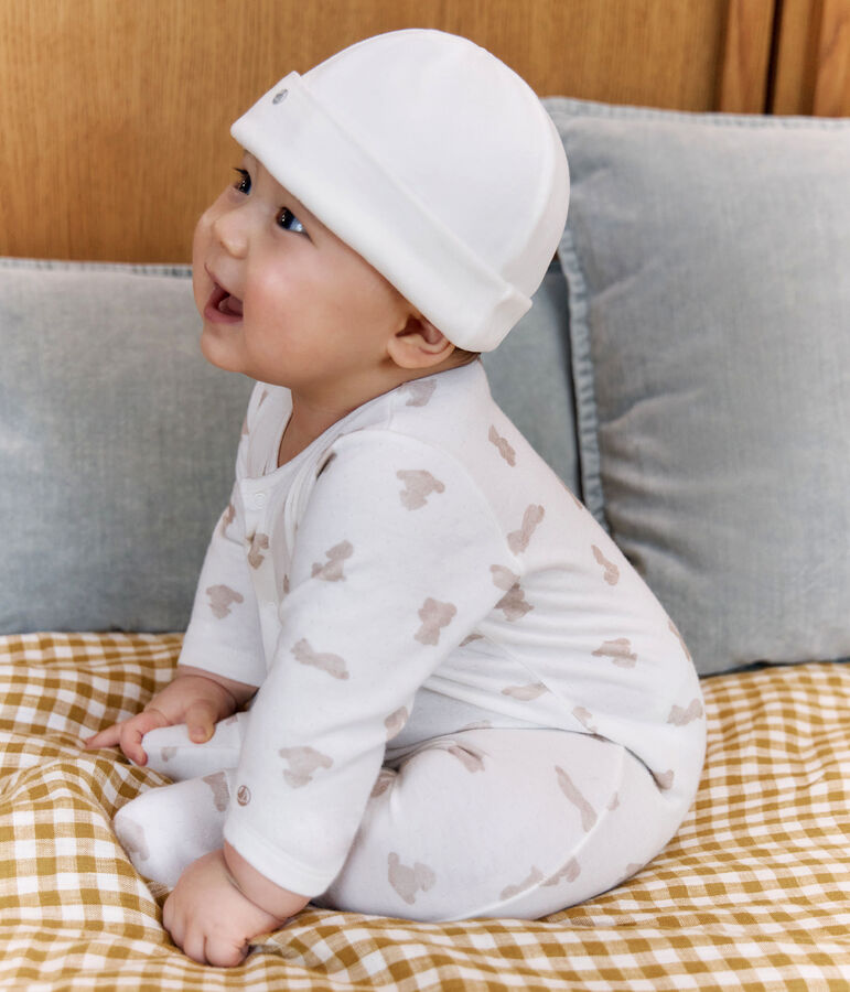 Babies' printed tube knit pyjama suit MARSHMALLOW /BRUN