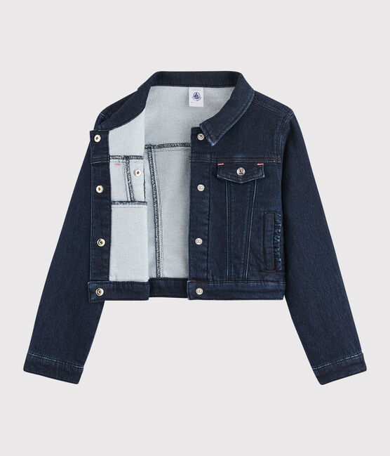 Girls' Denim Jacket DENIM BLEU FONCE blue