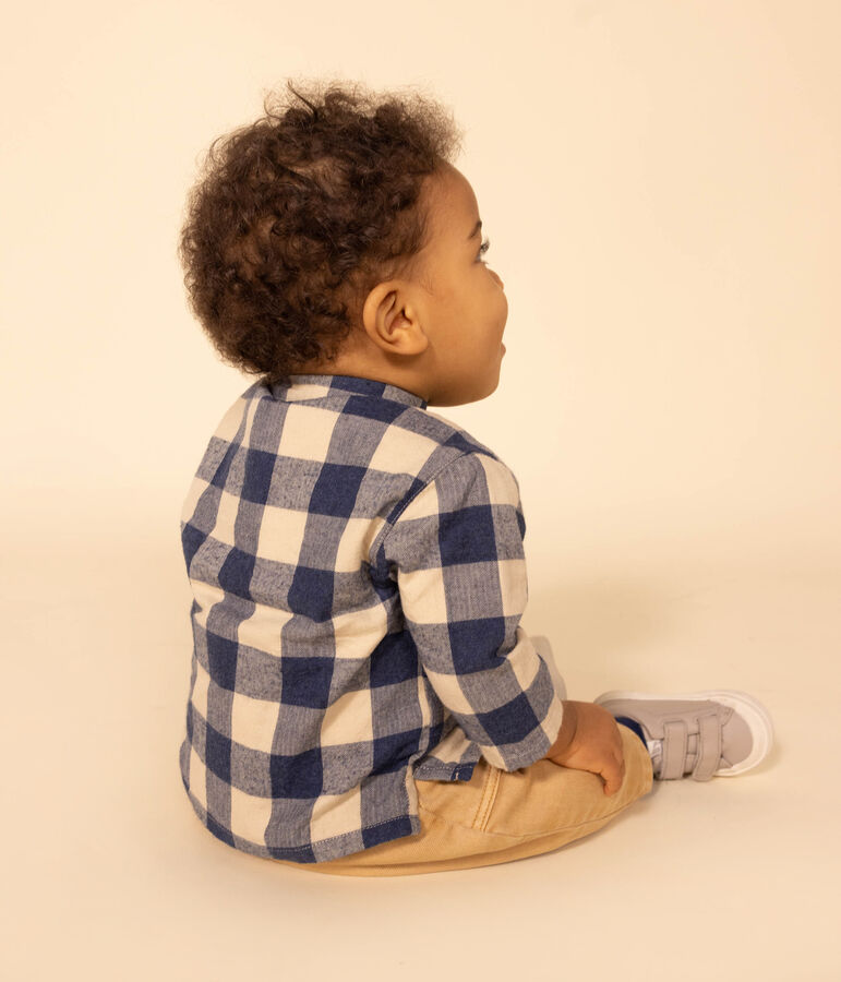 Babies' Checked Flannel Shirt blue/ecru