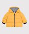 Babies' puffer jacket in plain polyester yellow