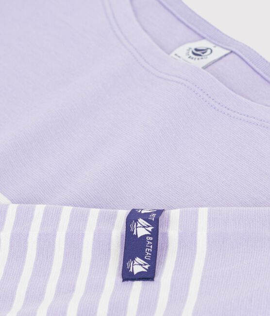 Women's cotton Breton T-shirt top SQUAW purple/MILK