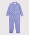 Children's cotton jumpsuit printed with hearts purple/multicolor
