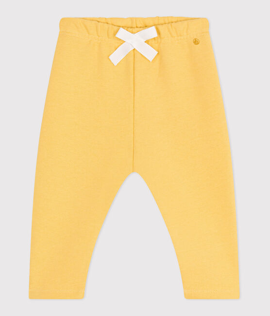 Babies' jogging bottoms in plain cotton ORGE yellow