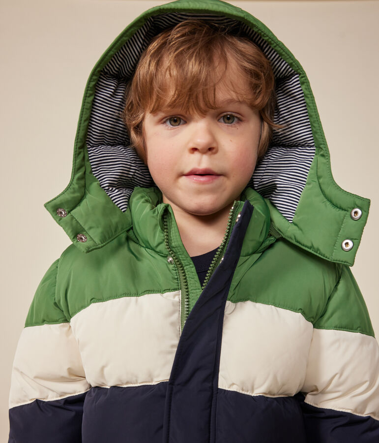 Boys' puffer jacket blue/multicolor