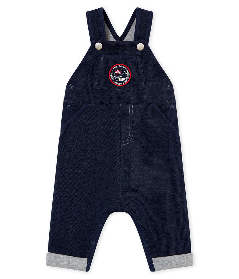 Baby boy's jersey dungarees blue