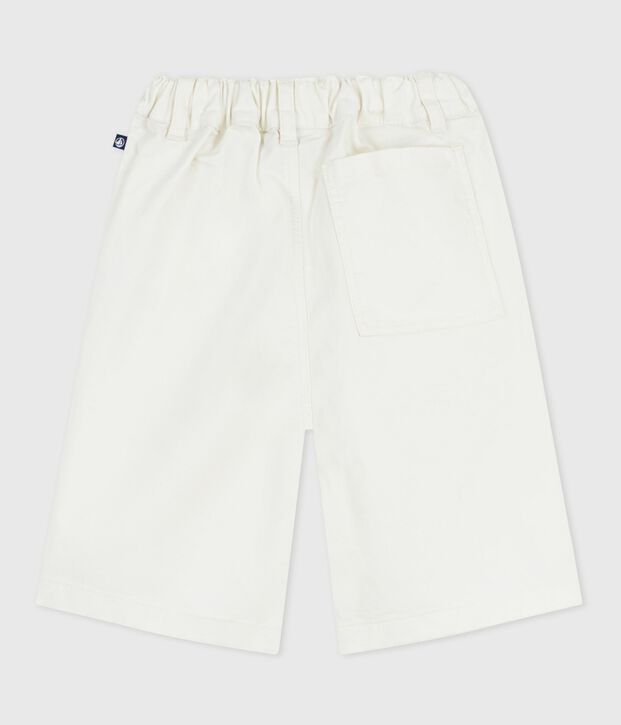 Children's Bermuda shorts in plain cotton white