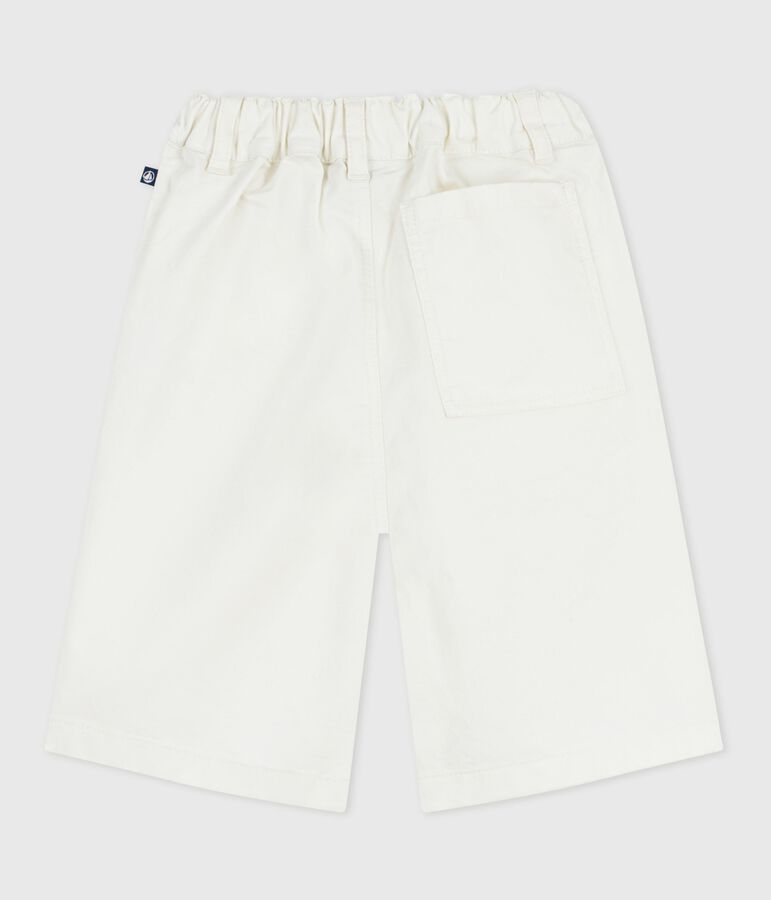 Children's Bermuda shorts in plain cotton white