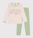 Girls' long-sleeved cotton pyjamas