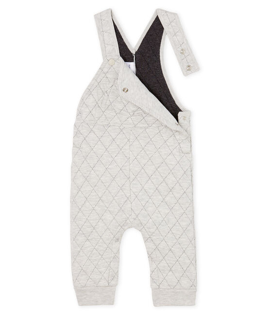 Baby Boys' Long Quilted Tube-Knit Dungarees BELUGA CHINE grey