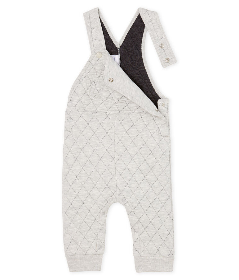 Baby Boys' Long Quilted Tube-Knit Dungarees grey