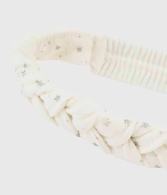 Baby girl's headband MARSHMALLOW white/ARGENT grey
