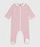 Babies' velour pyjama suit with a collar JOLI pink