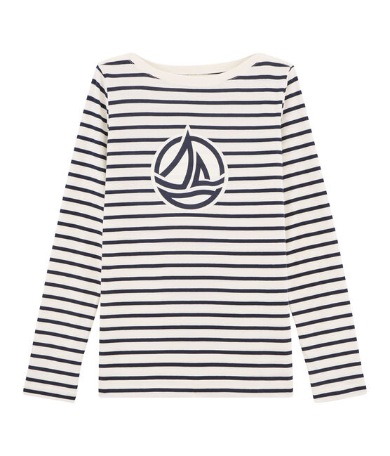 Women's Sailor T-Shirt COQUILLE beige/SMOKING blue