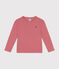 Children's long-sleeved rib knit unisex t-shirt ROSEWOOD pink