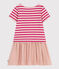 Little Girls' Short-Sleeved Thick Jersey and Cotton Gauze Dress SALINE /DELHI