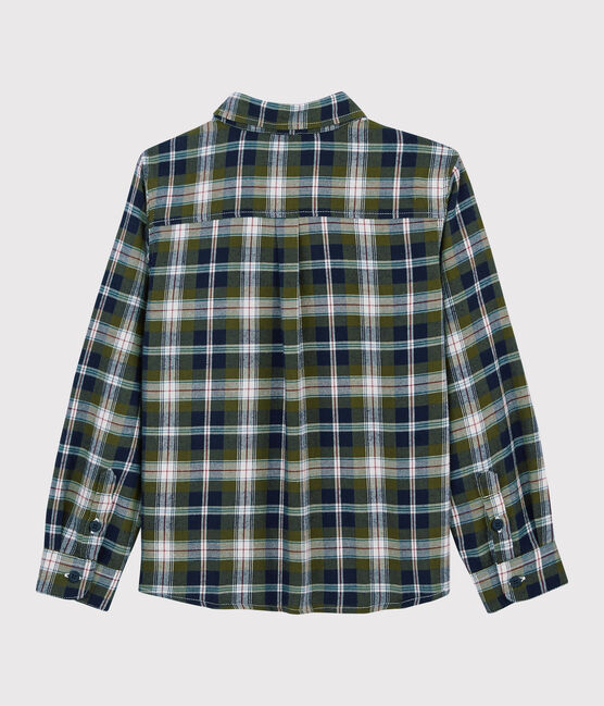 Boys' Checked Shirt SMOKING blue/MULTICO white
