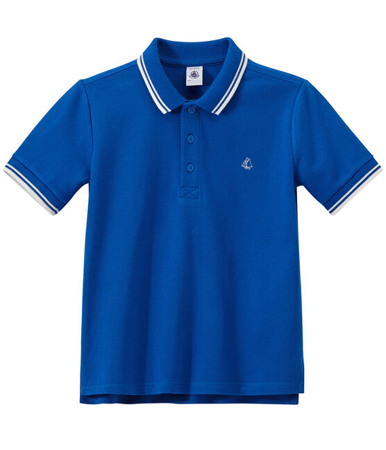 Boys' polo shirt in piqué jersey PERSE blue