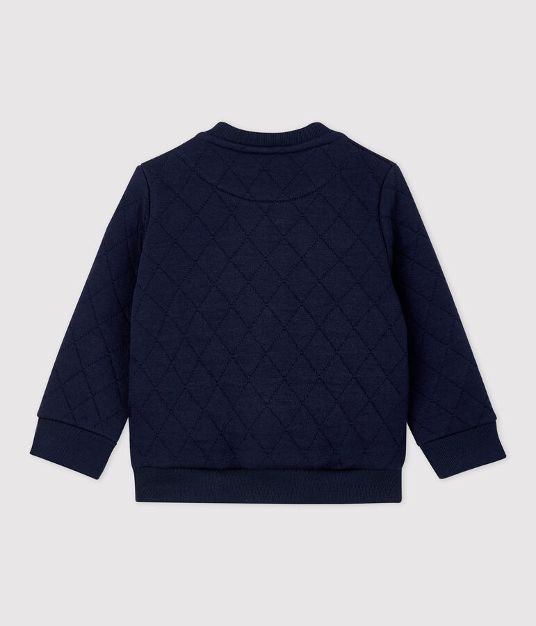 Babies' Quilted Tube Knit Cardigan blue