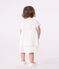 Babies' short-sleeved lightweight cotton dress for special occasions ECUME white/ARGENT